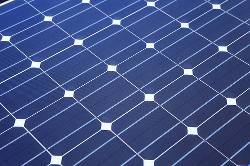 Detailed close-up of a solar panel